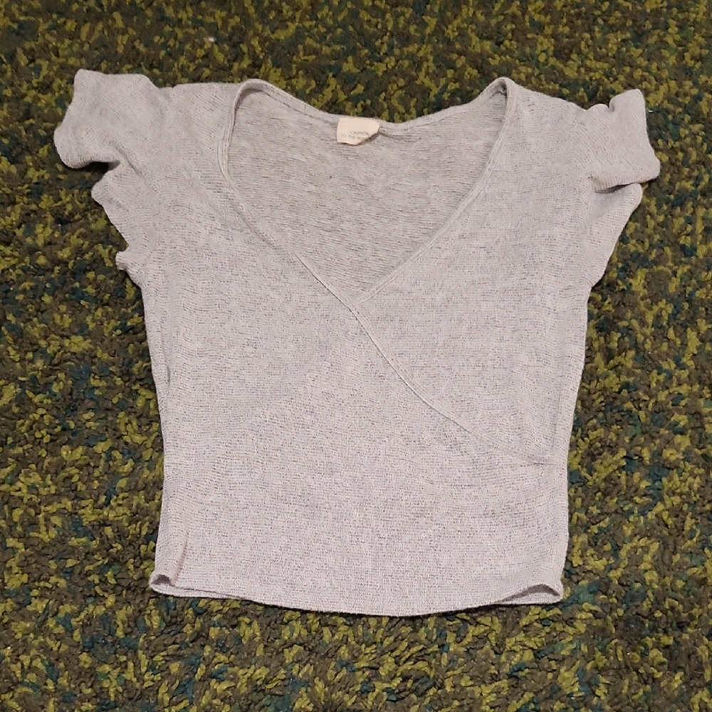 Grey Balletcore Crop Top